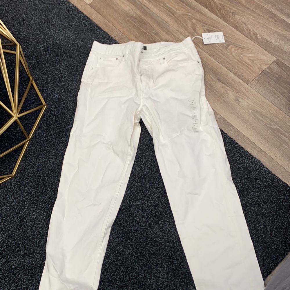 New beige/white jeans straight leg size 14 women